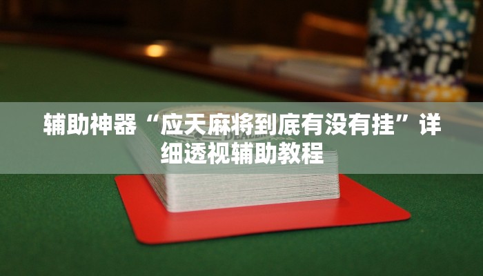 輔助神器“應(yīng)天麻將到底有沒有掛”詳細(xì)透視輔助教程 輔助神器“應(yīng)天麻將到底有沒有掛”詳細(xì)透視輔助教程